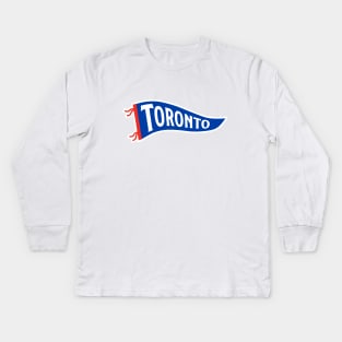 Toronto Pennant - White Kids Long Sleeve T-Shirt